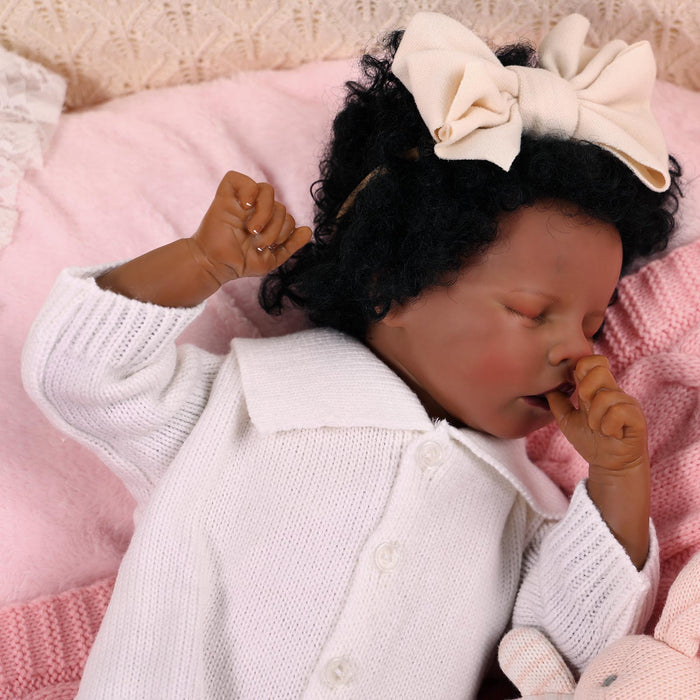 Babeside 17'' Reborns Girl Twinnie - Real Life Poseable African American Toddler Baby Dolls