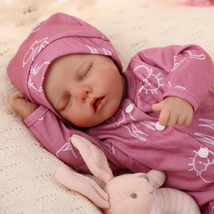 Babeside 17" Sleeping Newborn Baby Girl Pink Twinnie