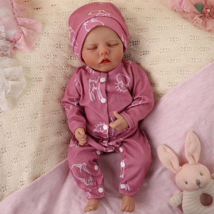 Babeside 17" Sleeping Newborn Baby Girl Pink Twinnie