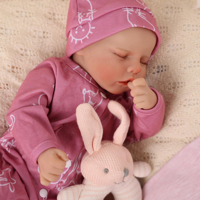 Babeside 17" Sleeping Newborn Baby Girl Pink Twinnie