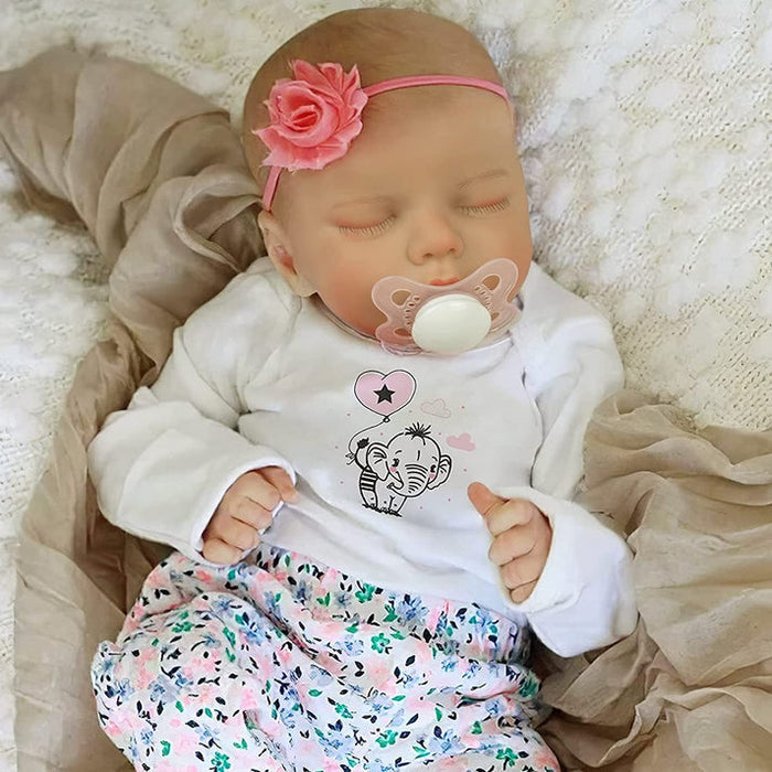 Babeside 17" Touch Real Newborn Reborn Baby Doll Girl Twinnie with Heartbeat and Coos