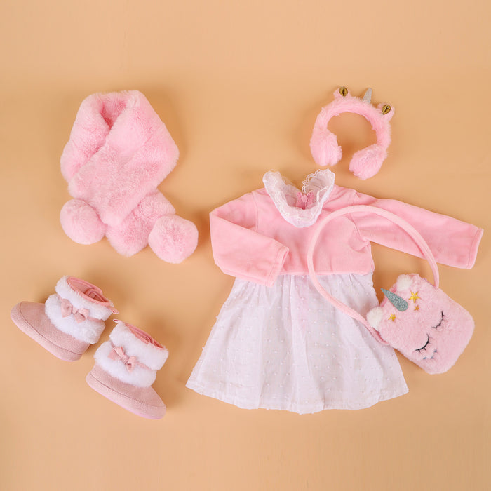 Babeside 20" - 22" Reborn Baby Dolls 5-Pcs Set - Fluffy Clothes