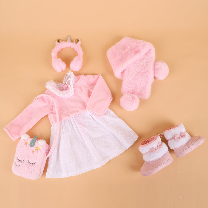 Babeside 20" - 22" Reborn Baby Dolls 5-Pcs Set - Fluffy Clothes