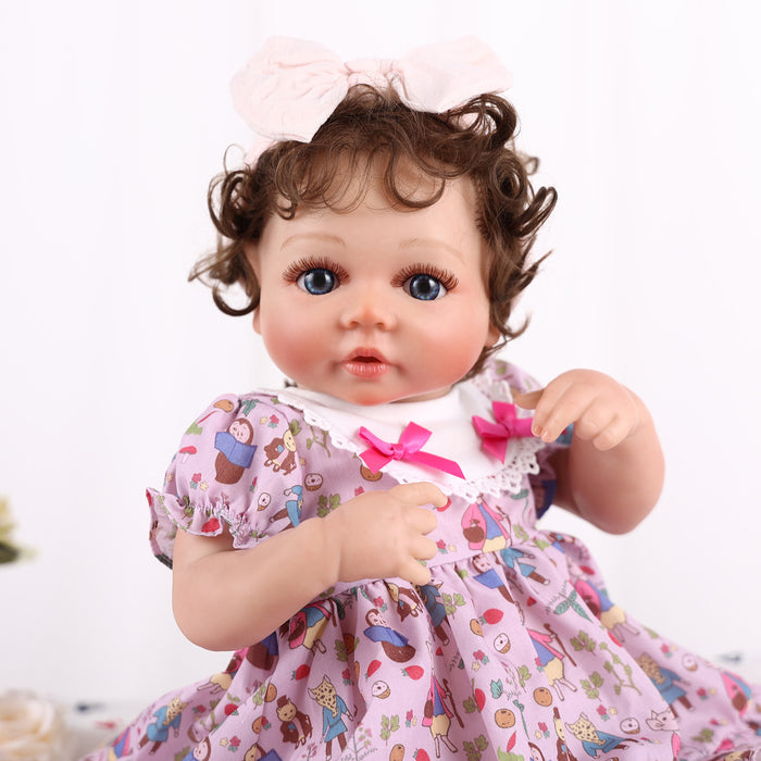 Babeside 20'' Adorable Reborn Baby Doll Blue Eyes Charming Girl Lara - Floral Dress