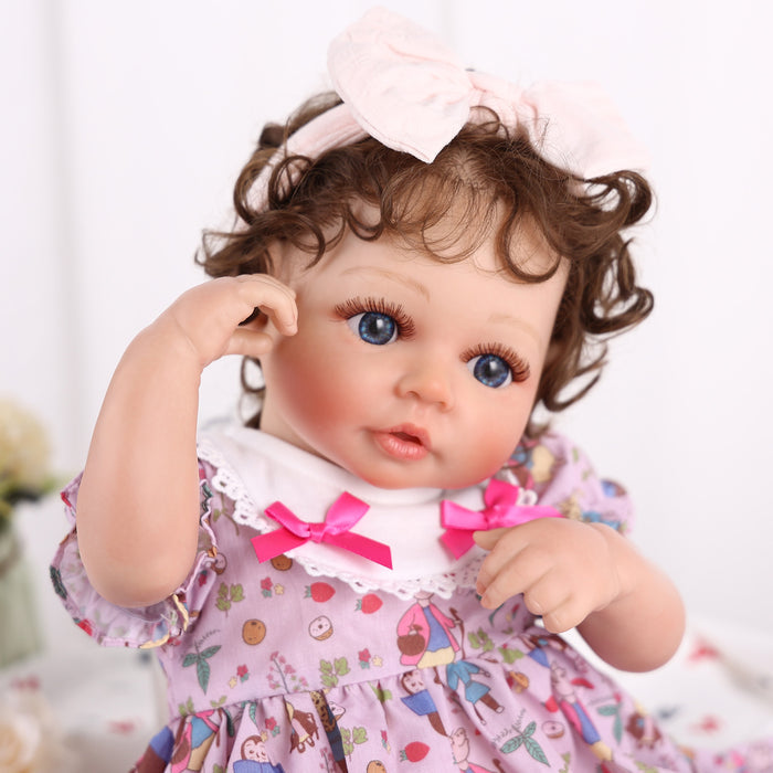 Babeside 20'' Adorable Reborn Baby Doll Blue Eyes Charming Girl Lara - Floral Dress