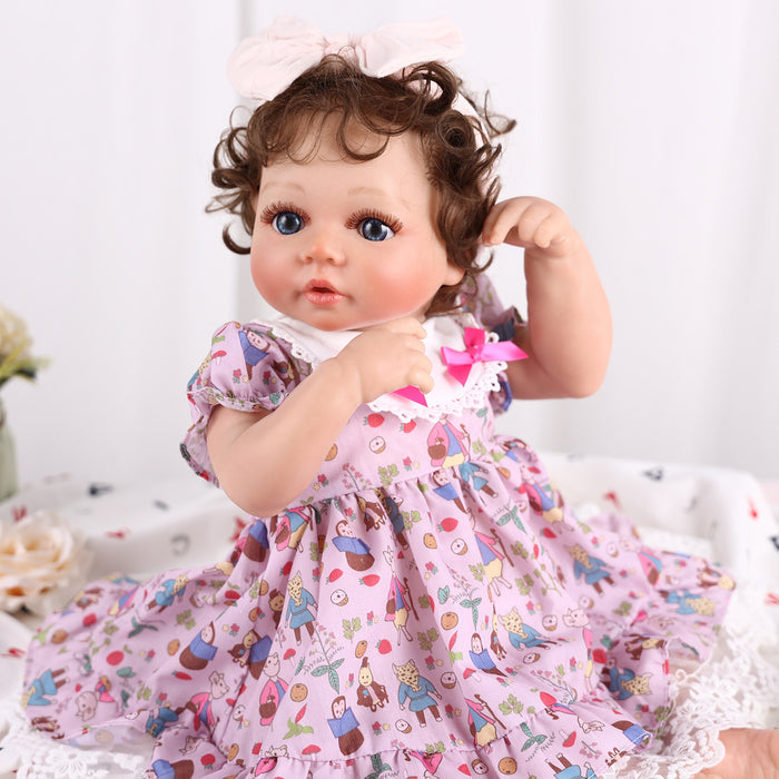 Babeside 20'' Adorable Reborn Baby Doll Blue Eyes Charming Girl Lara - Floral Dress