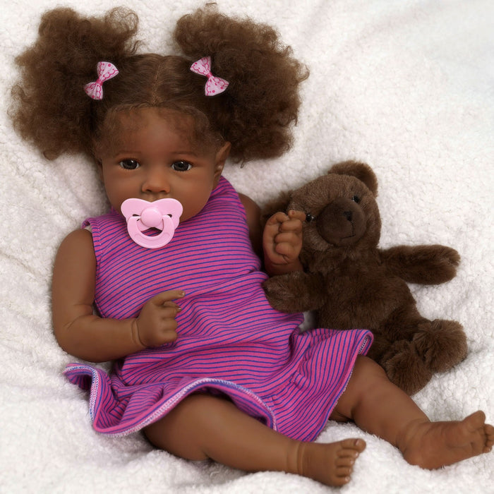 Babeside 20" African American Realistic Reborn Baby Dolls Adorable Saria