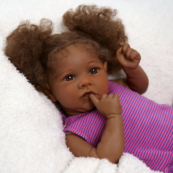 Babeside 20" African American Realistic Reborn Baby Dolls Adorable Saria