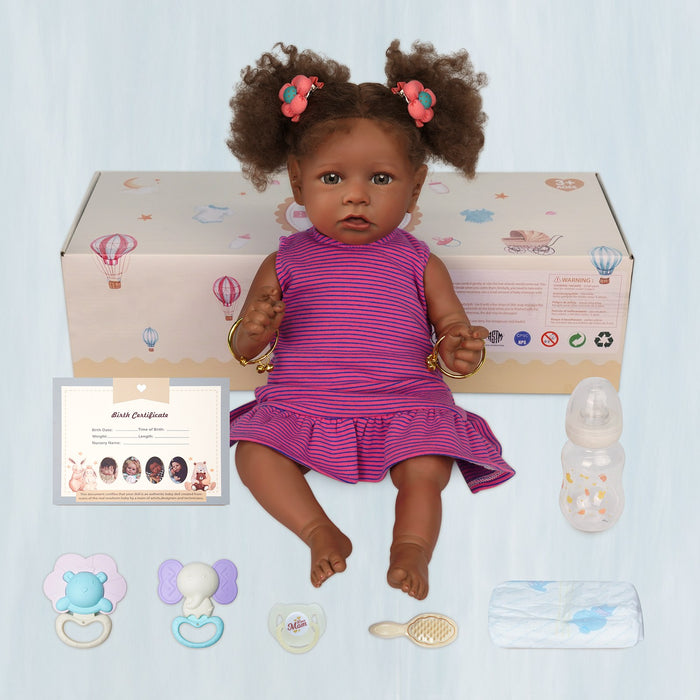 Babeside 20" African American Realistic Reborn Baby Dolls Adorable Saria