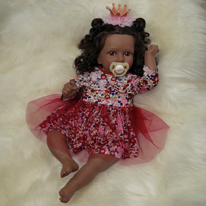 Babeside 20'' African American Reborn Girl Kiki Baby Dolls - Real Life Poseable Toddler Baby Dolls