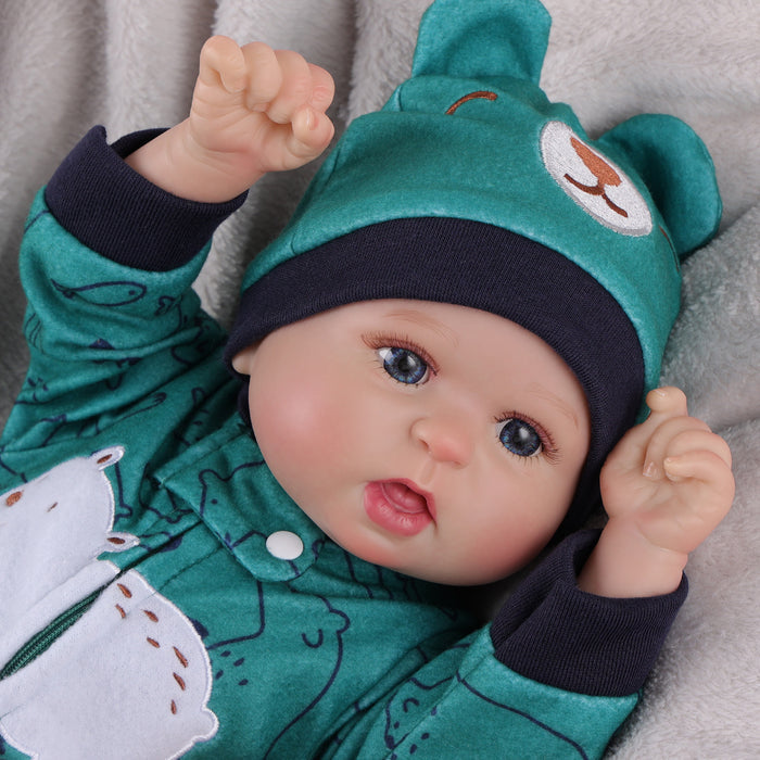 Babeside 20'' Bailyn Cutest Realistic Reborn Baby Doll Green Jumpsiut Boy