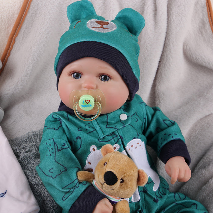 Babeside 20'' Bailyn Cutest Realistic Reborn Baby Doll Green Jumpsiut Boy
