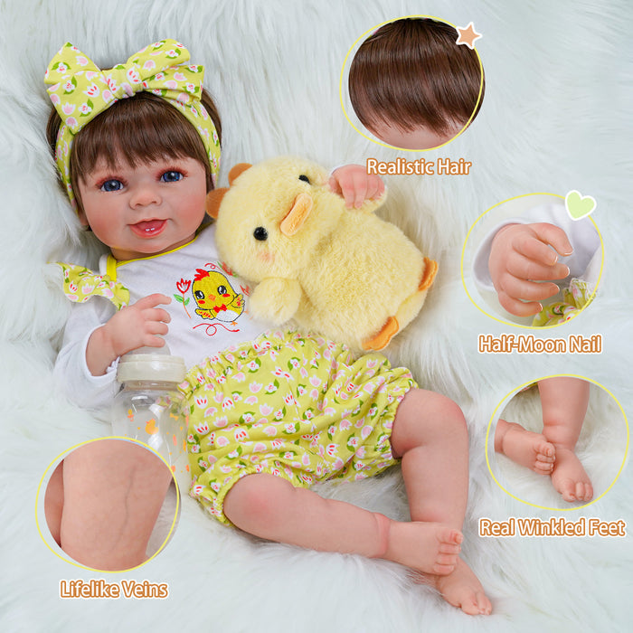 Babeside 20'' Cutest Realistic Blue Eyes Reborn Baby Doll Adorable Girl Carol