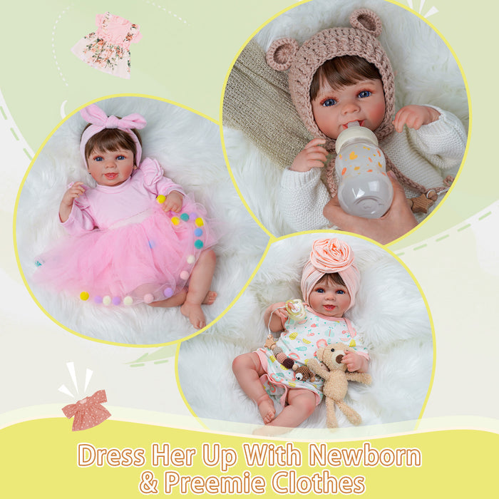 Babeside 20'' Cutest Realistic Blue Eyes Reborn Baby Doll Adorable Girl Carol