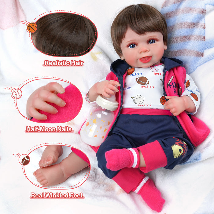 Babeside 20'' Cutest Realistic Blue Eyes Reborn Baby Doll Girl Carol