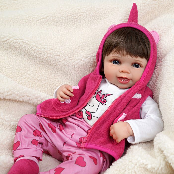 Babeside 20'' Cutest Realistic Pink Suit Reborn Baby Doll Girl Carol