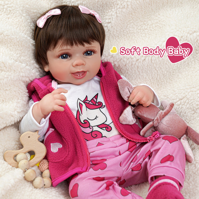 Babeside 20'' Cutest Realistic Pink Suit Reborn Baby Doll Girl Carol