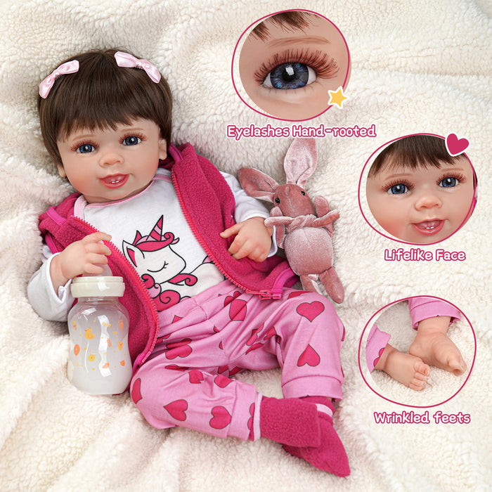 Babeside 20'' Cutest Realistic Pink Suit Reborn Baby Doll Girl Carol