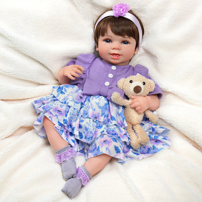 Babeside 20'' Cutest Realistic Purple Suit Reborn Baby Doll Charming Girl Carol