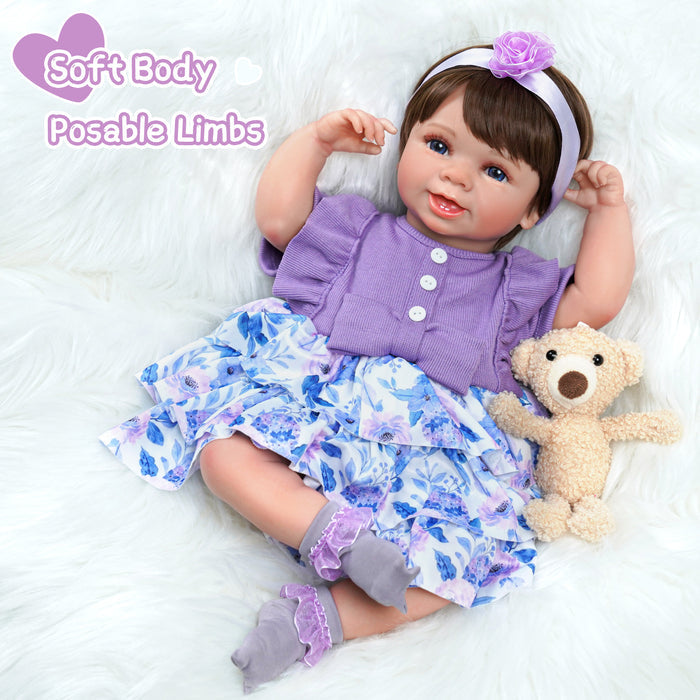 Babeside 20'' Cutest Realistic Purple Suit Reborn Baby Doll Charming Girl Carol