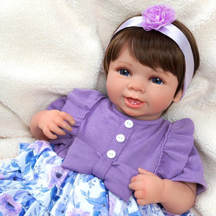 Babeside 20'' Cutest Realistic Purple Suit Reborn Baby Doll Charming Girl Carol