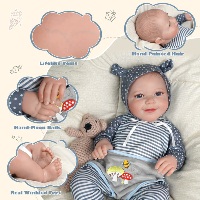 Babeside 20'' Cutest Realistic Reborn Baby Doll Boy Asher Looks Real