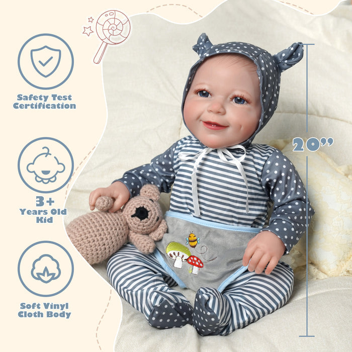 Babeside 20'' Cutest Realistic Reborn Baby Doll Boy Asher Looks Real