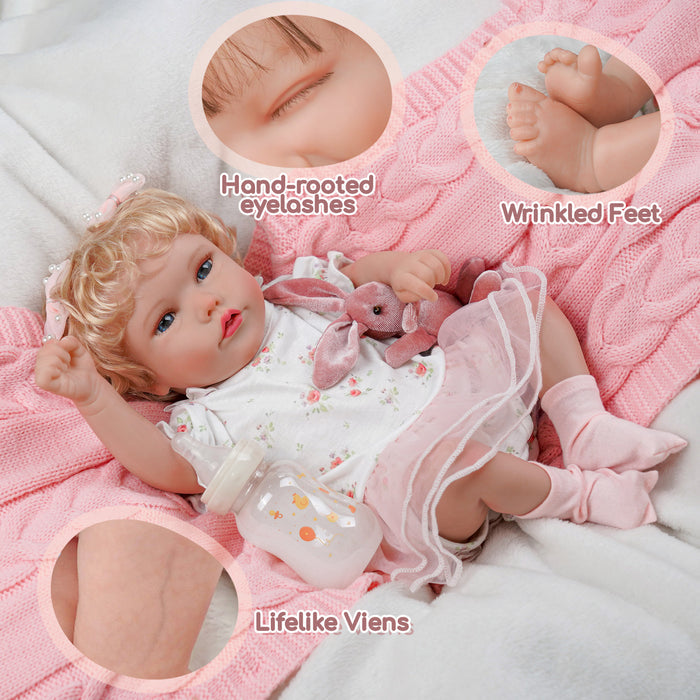 Babeside 20'' Cutest Realistic Reborn Baby Doll Girl Tori with Blonde Hair