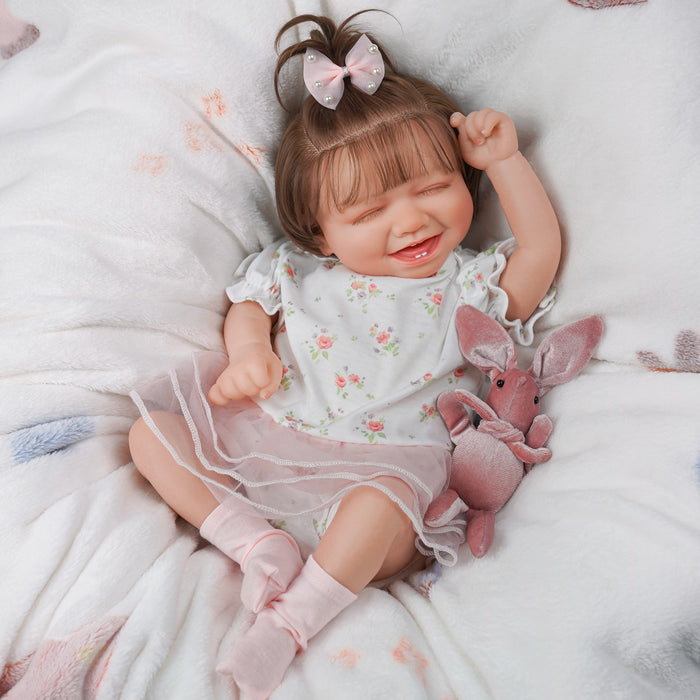 Babeside 20 Inch Lifelike Reborn Baby Dolls Girl Debby Real Baby Smiling Realistic