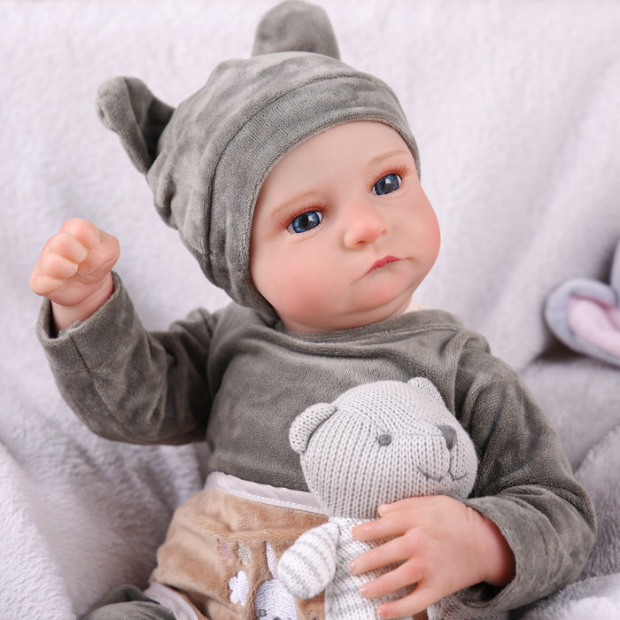 Babeside 20" Infant Baby Boy Aiden with Blue Eyes
