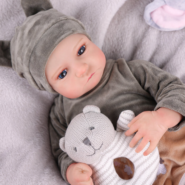 Babeside 20" Infant Baby Boy Aiden with Blue Eyes