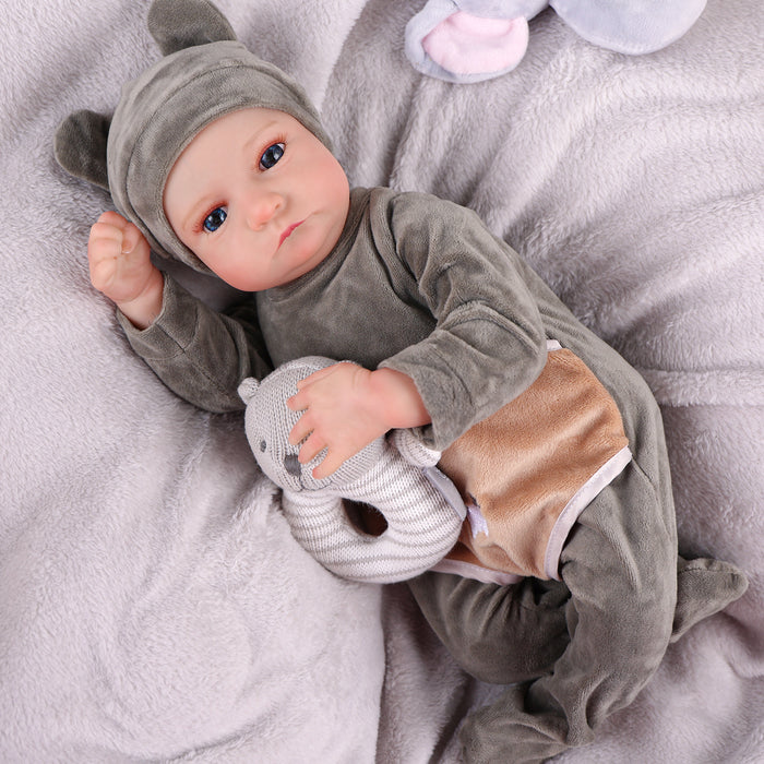 Babeside 20" Infant Baby Boy Aiden with Blue Eyes