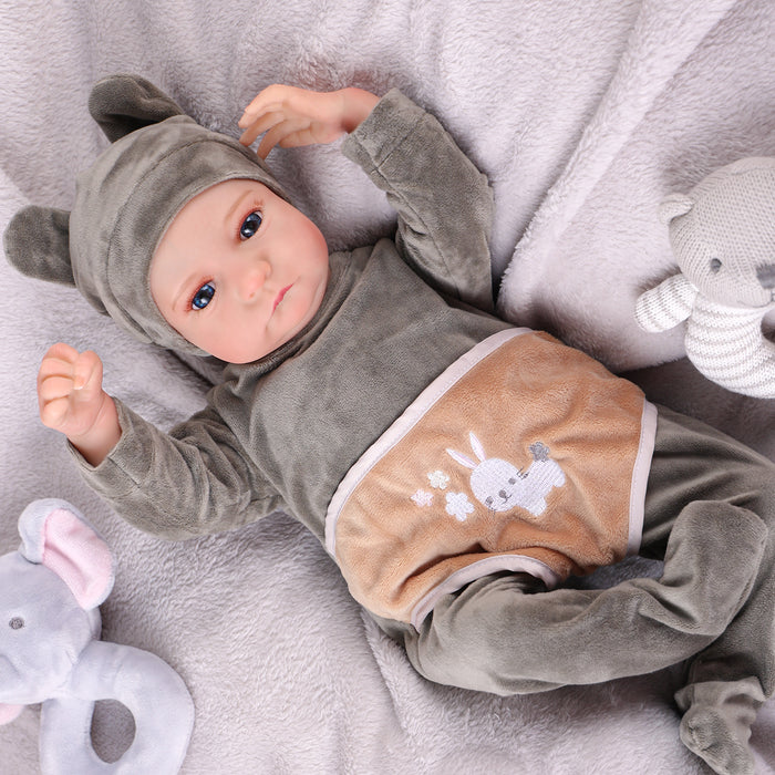 Babeside 20" Infant Baby Boy Aiden with Blue Eyes