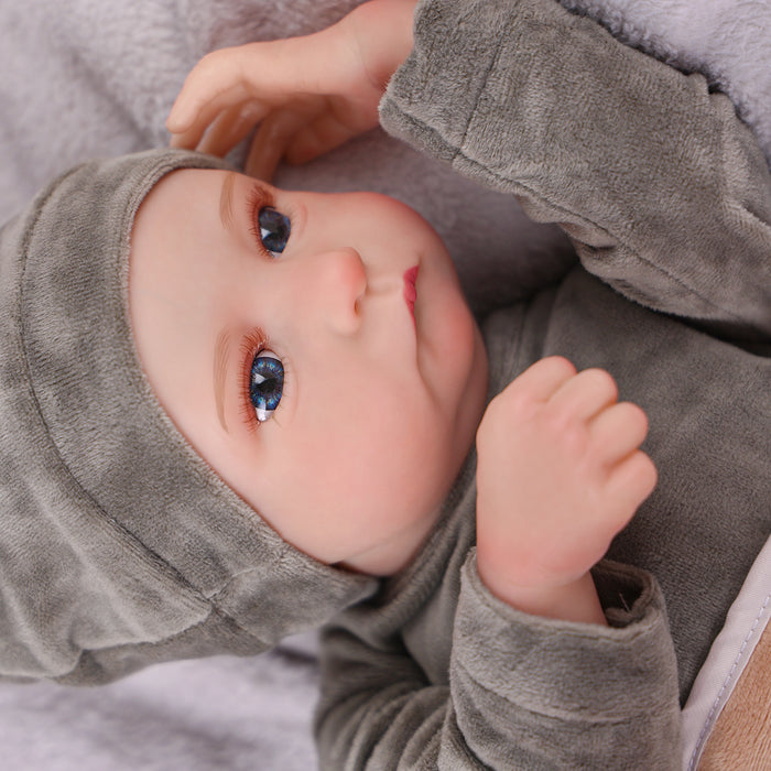 Babeside 20" Infant Baby Boy Aiden with Blue Eyes