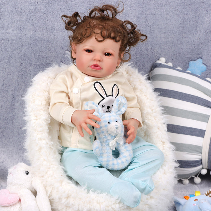 Babeside 20'' Lifelike Reborn Baby Doll Brown Eyes Charming Girl Laney
