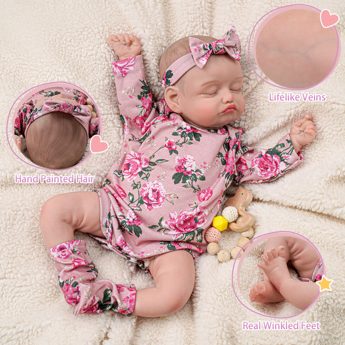 Babeside 20'' Realistic Floral Suit Infant Reborn Baby Doll Girl Belita
