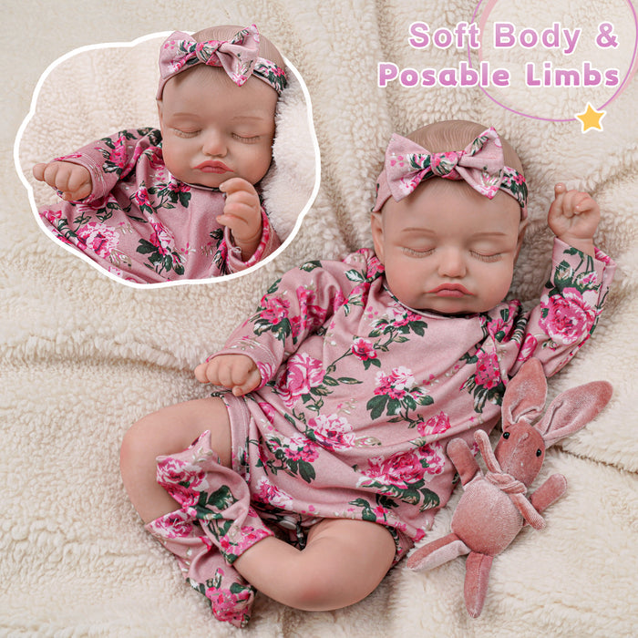 Babeside 20'' Realistic Floral Suit Infant Reborn Baby Doll Girl Belita