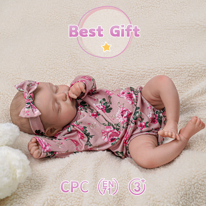 Babeside 20'' Realistic Floral Suit Infant Reborn Baby Doll Girl Belita