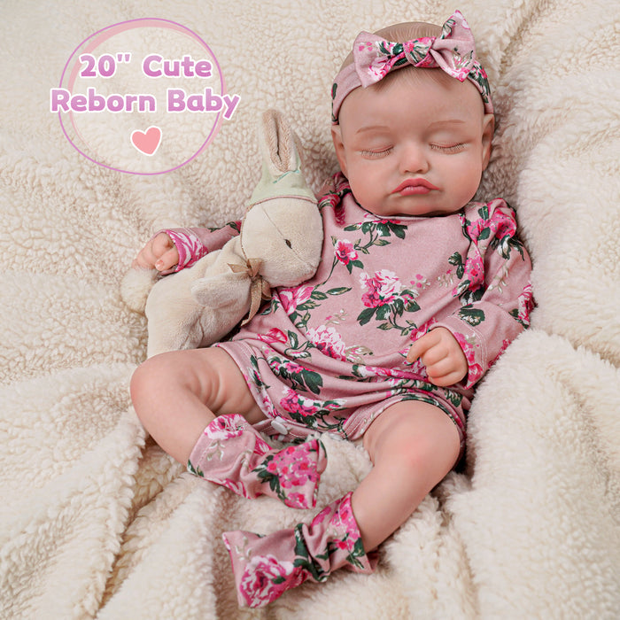 Babeside 20'' Realistic Floral Suit Infant Reborn Baby Doll Girl Belita