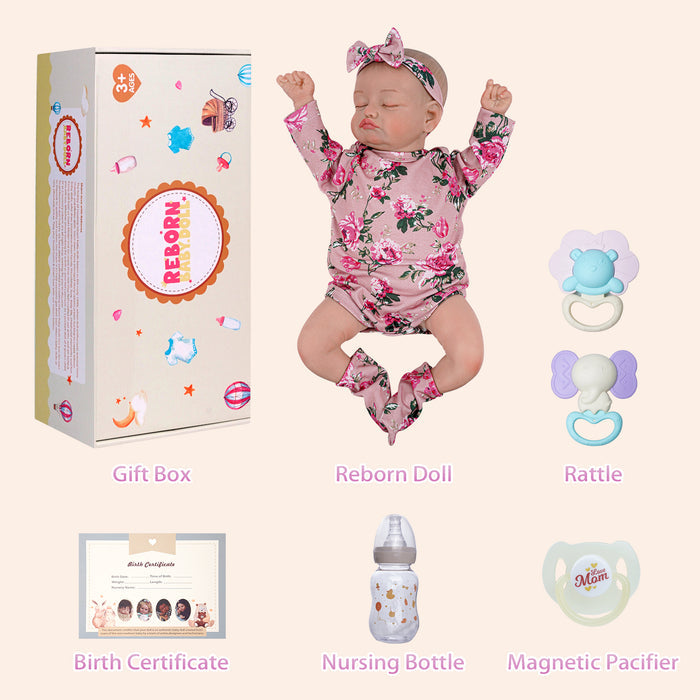 Babeside 20'' Realistic Floral Suit Infant Reborn Baby Doll Girl Belita