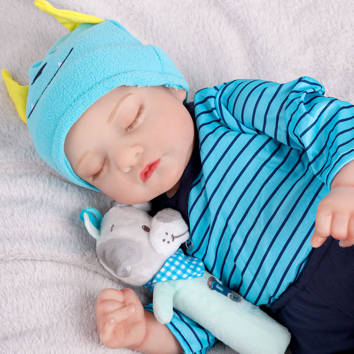 Babeside 20" Realistic Infant Baby Doll Blue Stripes Boy Star