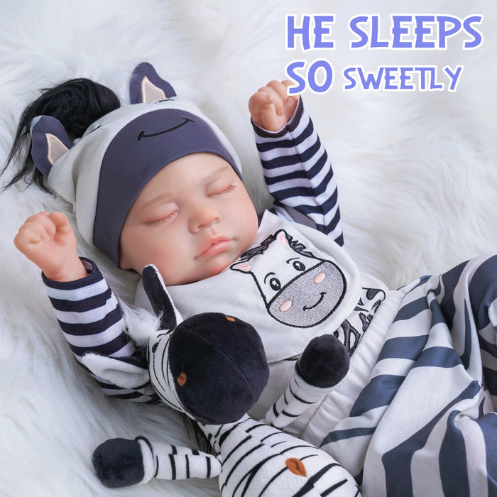 Babeside 20'' Realistic Reborn Baby Doll Adorable Boy Thea - Zebra Clothes Set