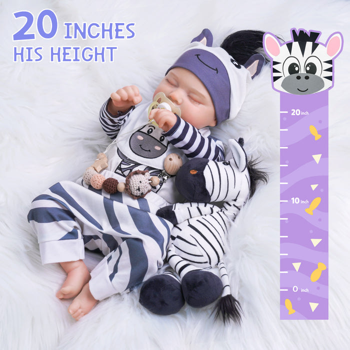 Babeside 20'' Realistic Reborn Baby Doll Adorable Boy Thea - Zebra Clothes Set