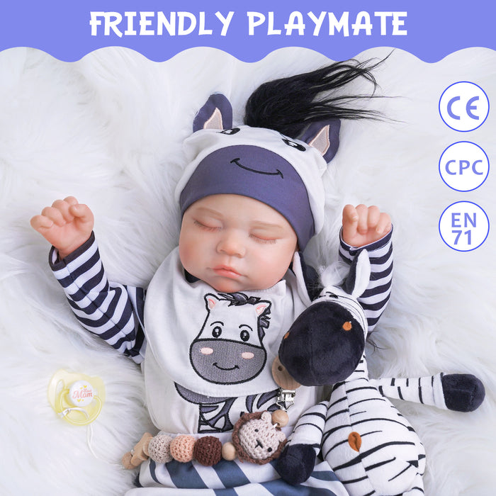 Babeside 20'' Realistic Reborn Baby Doll Adorable Boy Thea - Zebra Clothes Set