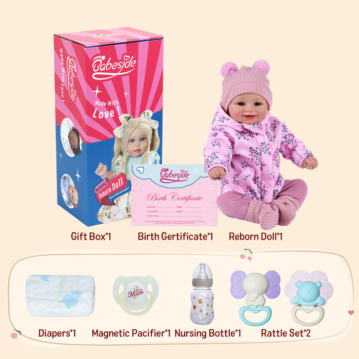 Babeside 20" Realistic Reborn Baby Doll Awake Infant Adorable Baby Girl Marcy