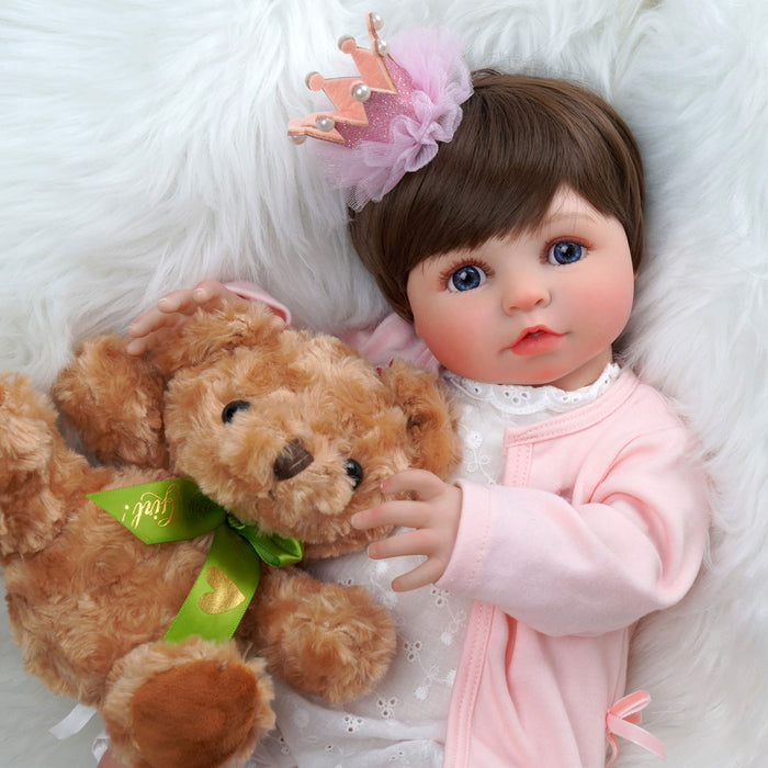 Babeside 20'' Realistic Reborn Baby Doll Blue Eyes Charming Girl Alva - Pink & White Style