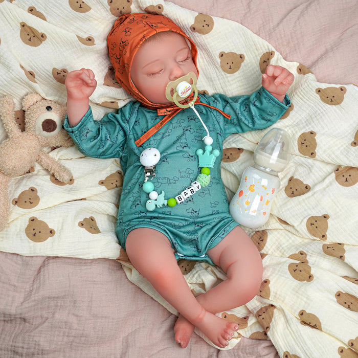 Babeside 20" Realistic Reborn Baby Doll Infant Sleeping Boy Star - Green & Brown Style