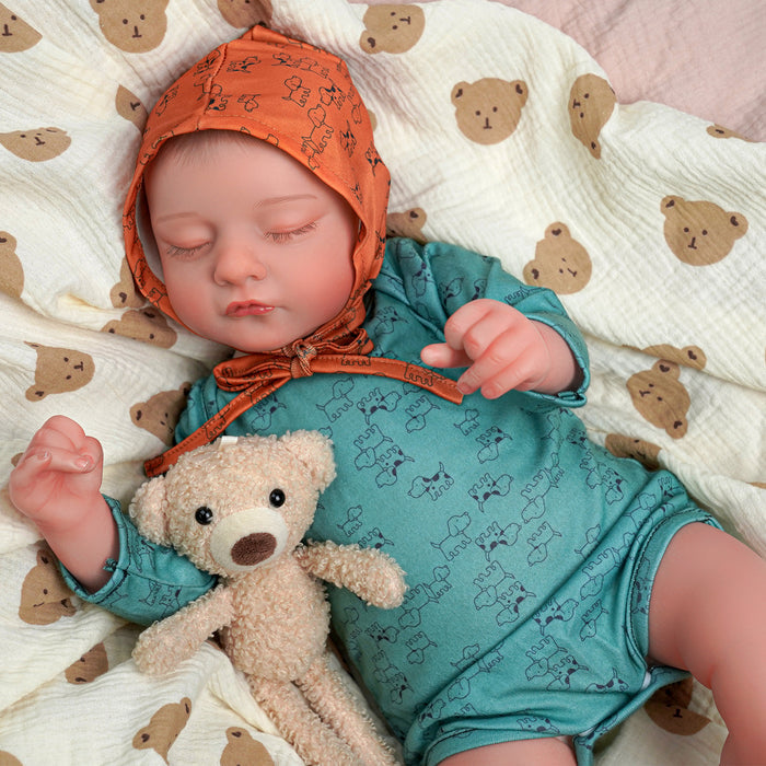 Babeside 20" Realistic Reborn Baby Doll Infant Sleeping Boy Star - Green & Brown Style