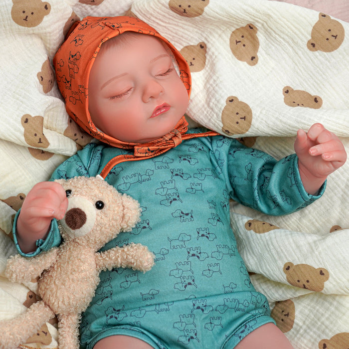 Babeside 20" Realistic Reborn Baby Doll Infant Sleeping Boy Star - Green & Brown Style