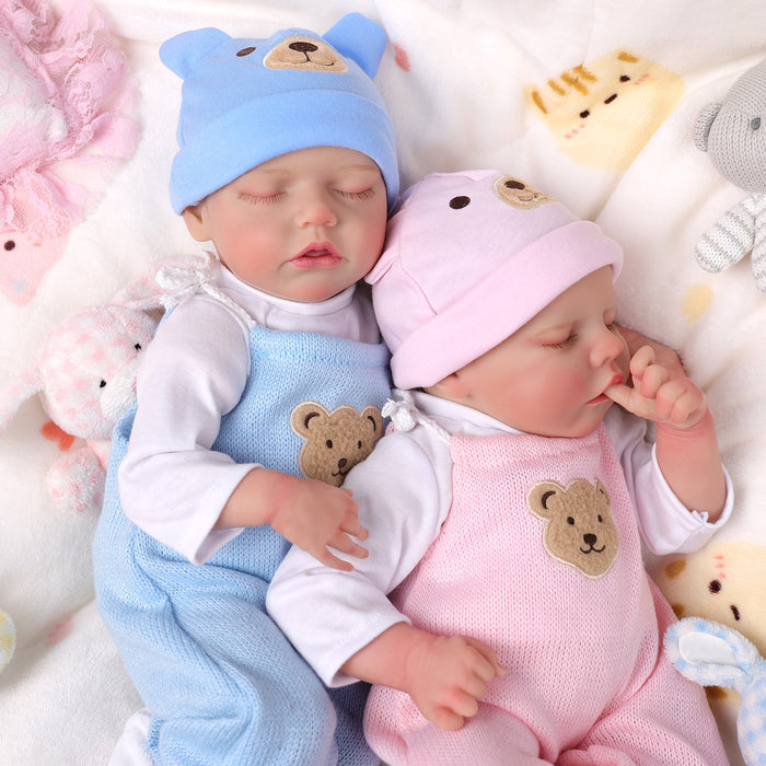 Babeside 20" Realistic Reborn Baby Dolls Sleeping Twins Girl Adorable Twinnie